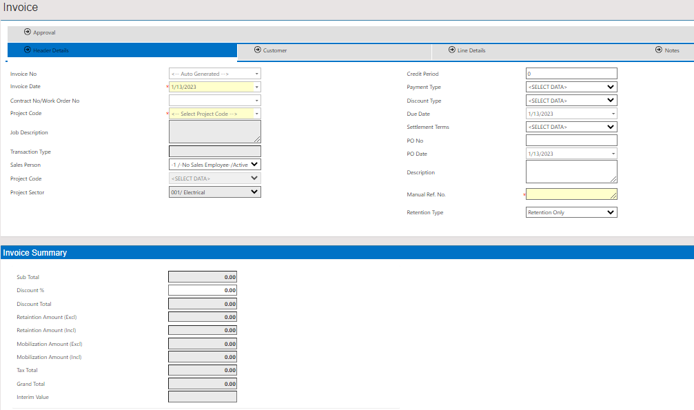 Construction management software solutions in Dubai, UAE - Invoice