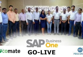 A group of NDC Exports employees and stakeholders celebrating the successful GO-LIVE of SAP ERP implementation with PBSS Group at the company's premises.